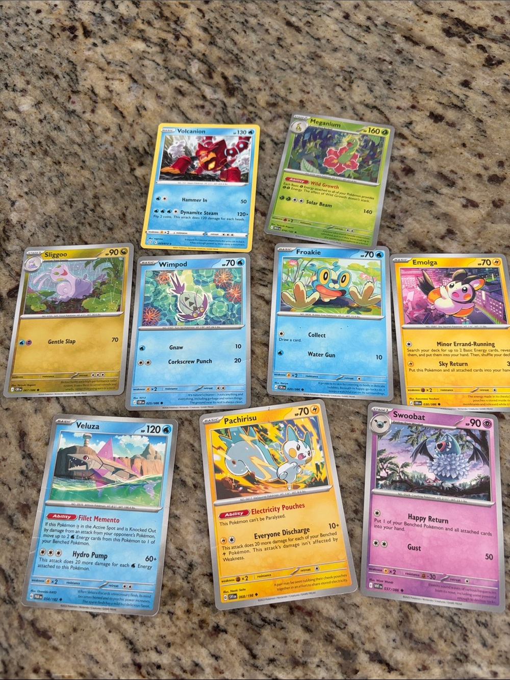 Pokemon Blue, Yellow, Green & Purple Holo Card Assortment